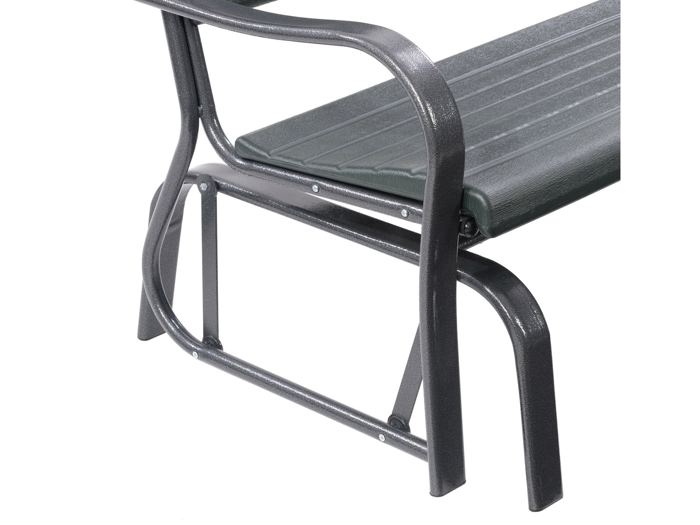 Teak wood patio bench with slatted backrest and seat, featuring a natural finish and sturdy armrests, perfect for outdoor garden or patio seating.
