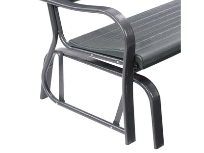 Teak wood patio bench with slatted backrest and seat, featuring a natural finish and sturdy armrests, perfect for outdoor garden or patio seating.