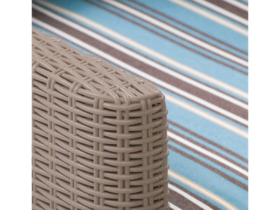 blue stripe Patio Recliner and Ottoman Set, 5pc Lake Front Collection detail image by CorLiving#color_blue-stripe