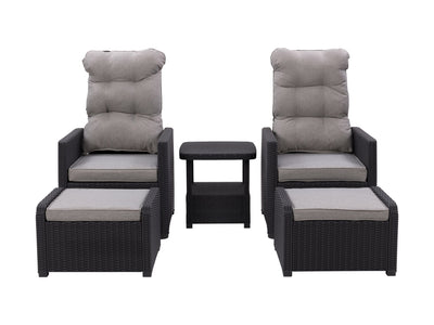 greige Patio Recliner and Ottoman Set, 5pc Lake Front Collection product image by CorLiving#color_greige