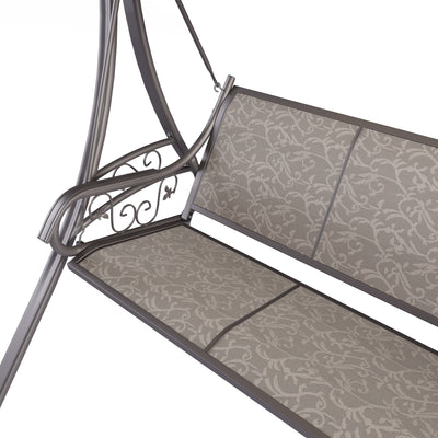 beige Patio Swing With Canopy Nantucket Collection detail image by CorLiving#color_beige