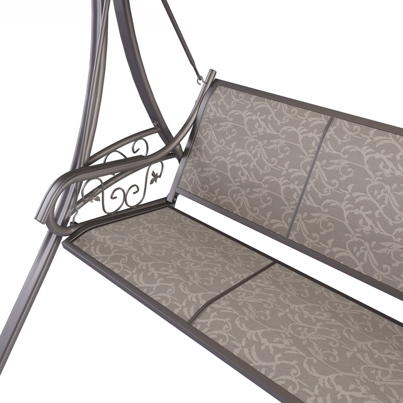 beige Patio Swing With Canopy Nantucket Collection detail image by CorLiving