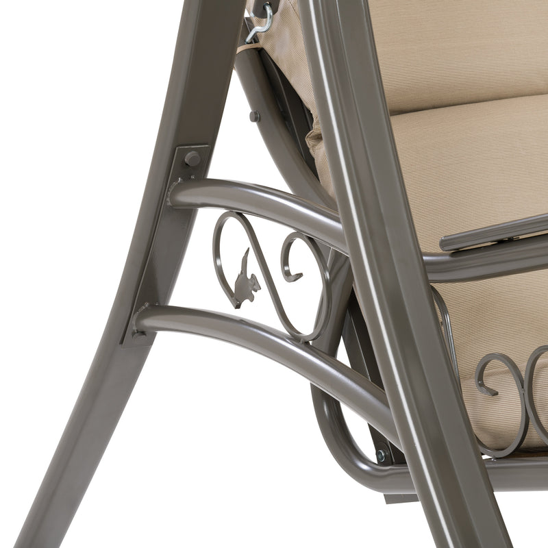 beige Patio Swing With Canopy Nantucket Collection detail image by CorLiving