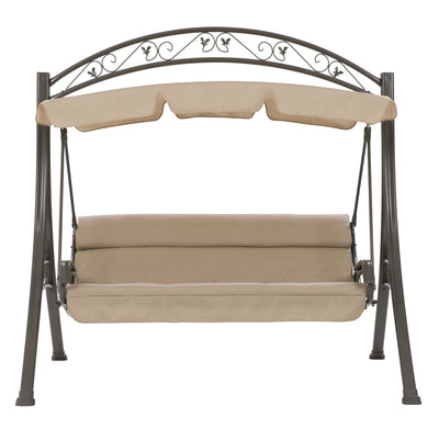beige Patio Swing With Canopy Nantucket Collection product image by CorLiving#color_beige