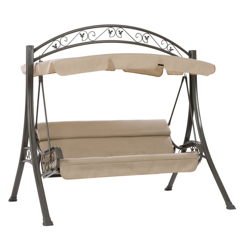 beige Patio Swing With Canopy Nantucket Collection product image by CorLiving