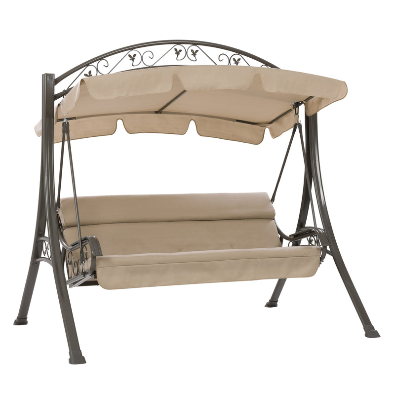 beige Patio Swing With Canopy Nantucket Collection product image by CorLiving