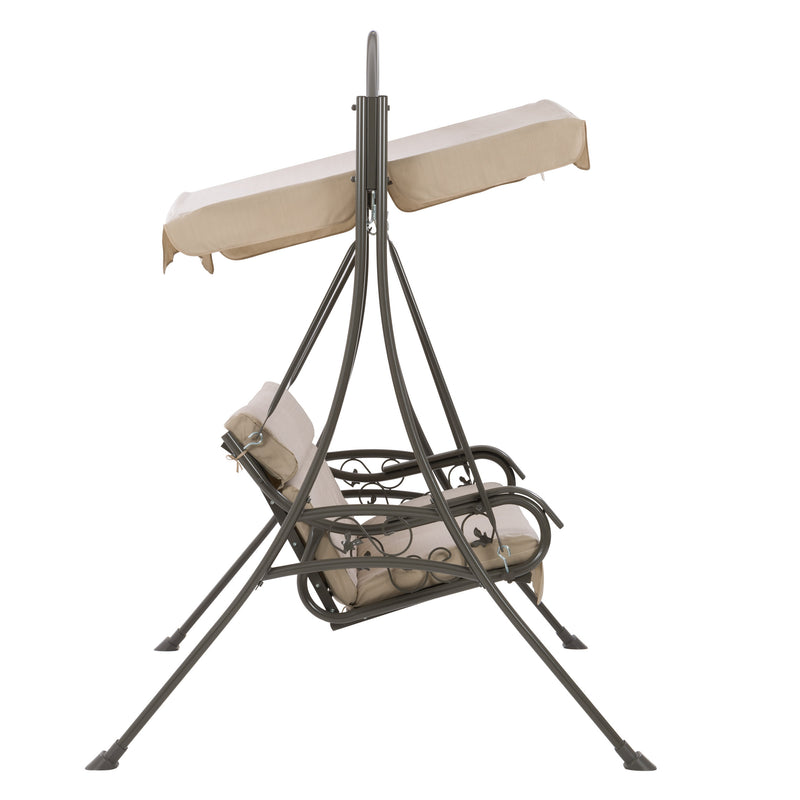 beige Patio Swing With Canopy Nantucket Collection product image by CorLiving