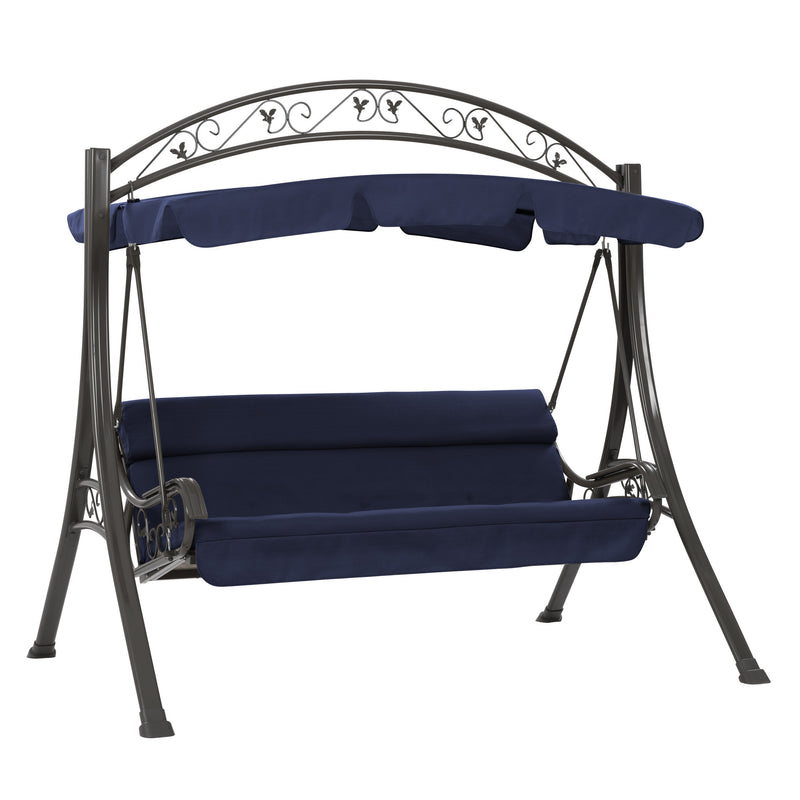 navy blue Patio Swing With Canopy Nantucket Collection product image by CorLiving