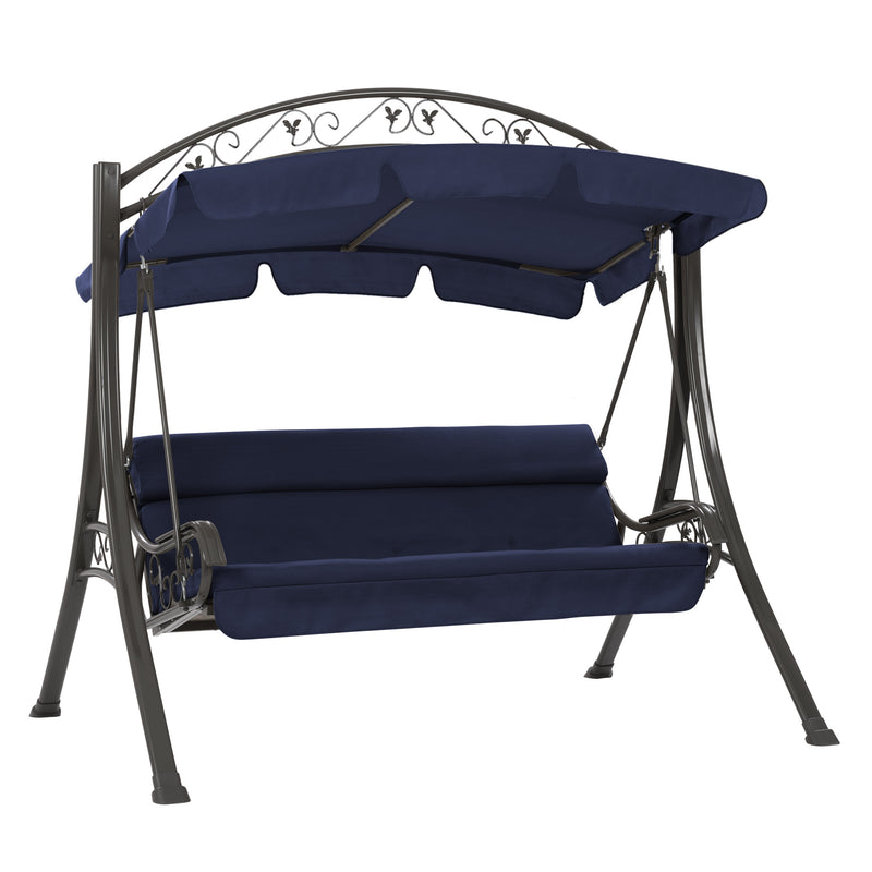 navy blue Patio Swing With Canopy Nantucket Collection product image by CorLiving