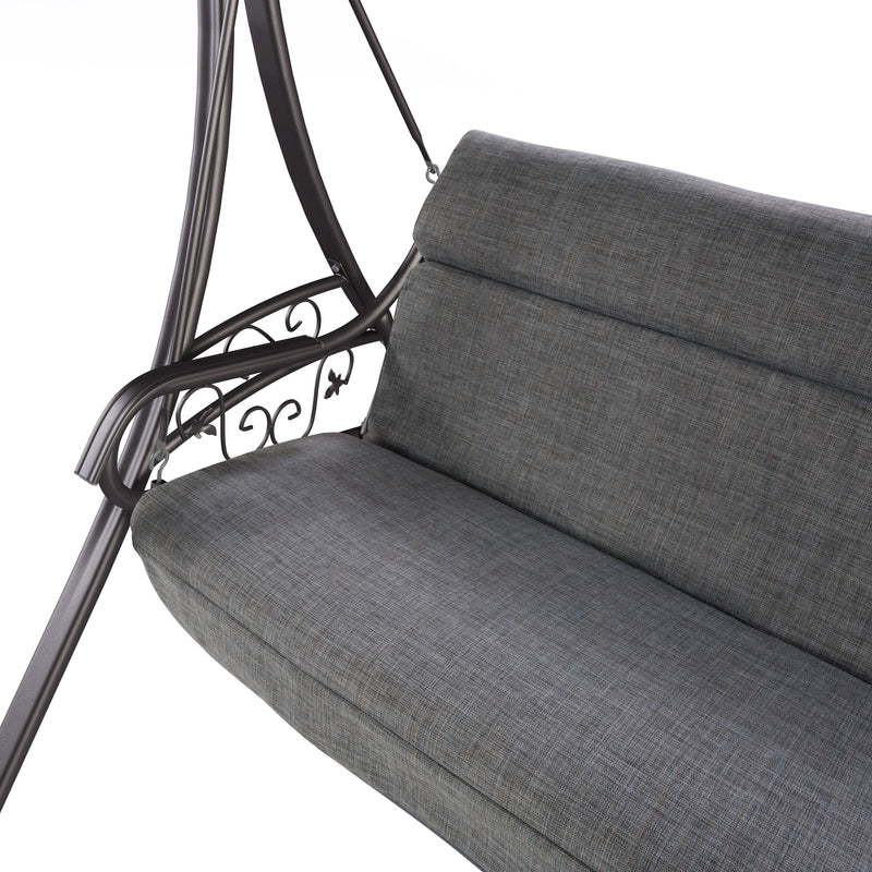 grey Patio Swing With Canopy Nantucket Collection detail image by CorLiving