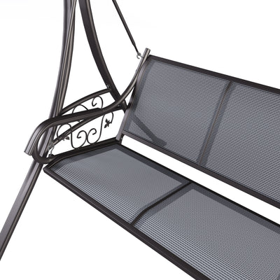 grey Patio Swing With Canopy Nantucket Collection detail image by CorLiving#color_grey