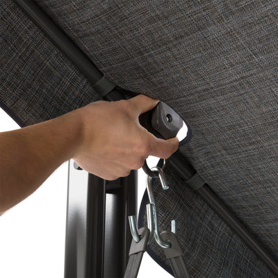 grey Patio Swing With Canopy Nantucket Collection detail image by CorLiving#color_grey
