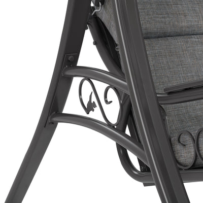 grey Patio Swing With Canopy Nantucket Collection detail image by CorLiving#color_grey
