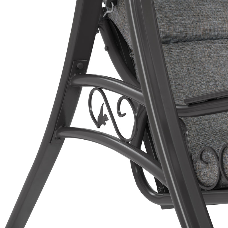 grey Patio Swing With Canopy Nantucket Collection detail image by CorLiving
