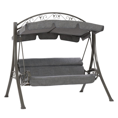grey Patio Swing With Canopy Nantucket Collection product image by CorLiving#color_grey
