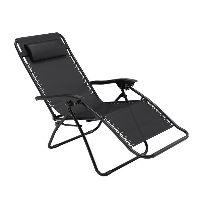 black Folding Lounge Chair Riverside Collection product image by CorLiving