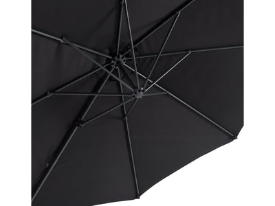 black offset patio umbrella, 360 degree 100 Series detail image CorLiving#color_black