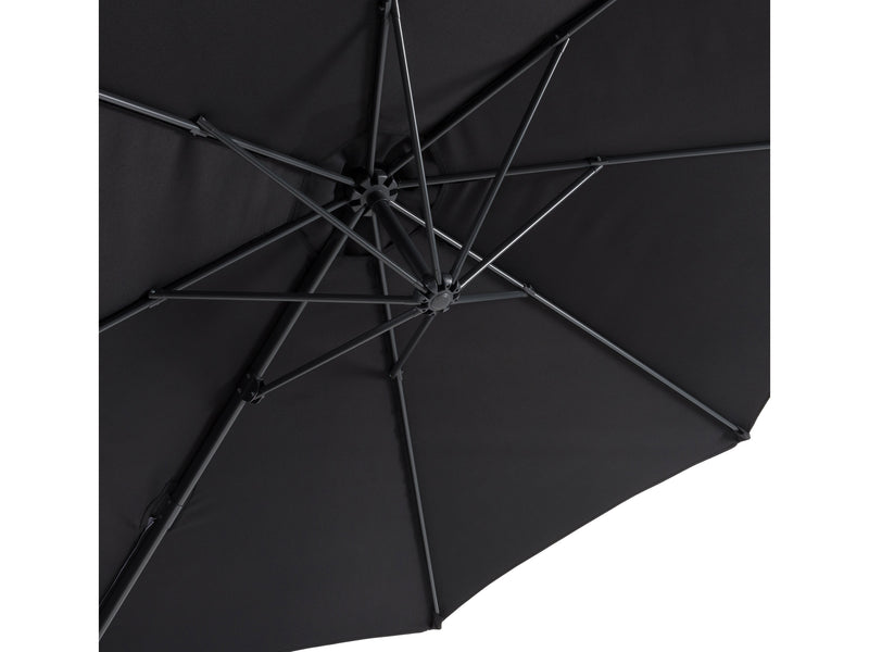 black offset patio umbrella, 360 degree 100 Series detail image CorLiving