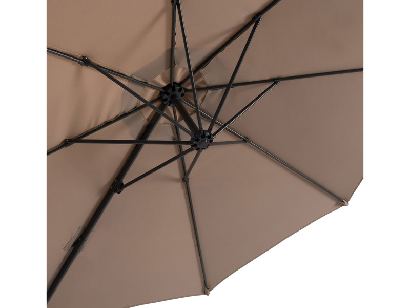 taupe offset patio umbrella, 360 degree 100 Series detail image CorLiving