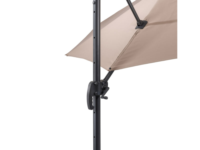 taupe offset patio umbrella, 360 degree 100 Series detail image CorLiving