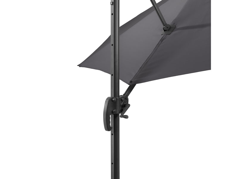 grey offset patio umbrella, 360 degree 100 Series detail image CorLiving