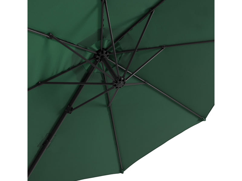 dark green offset patio umbrella, 360 degree 100 Series detail image CorLiving