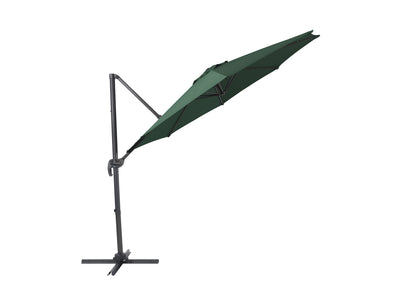 dark green offset patio umbrella, 360 degree 100 Series product image CorLiving#color_dark-green
