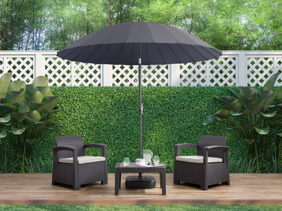grey parasol umbrella, tilting  Sun Shield Collection lifestyle scene CorLiving#color_grey