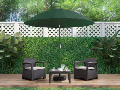 dark green parasol umbrella, tilting  Sun Shield Collection lifestyle scene CorLiving#color_dark-green