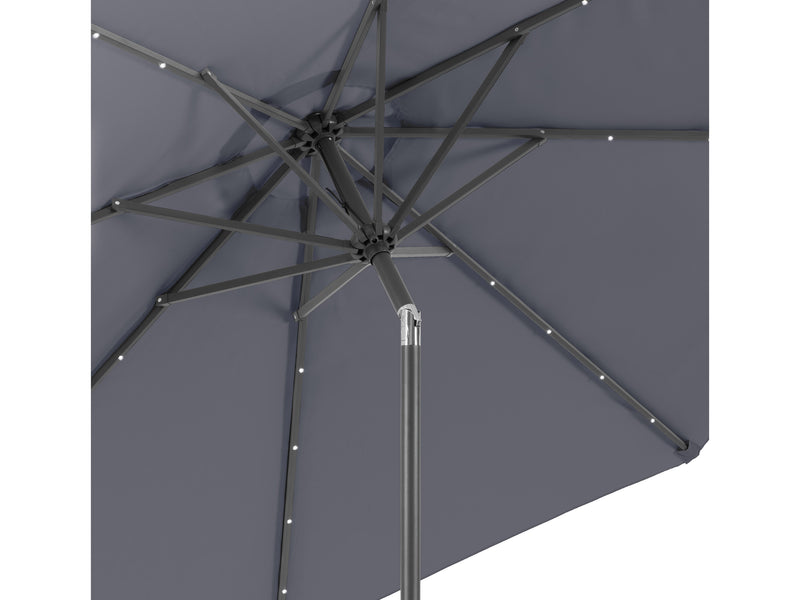 grey led umbrella, tilting Skylight Collection detail image CorLiving