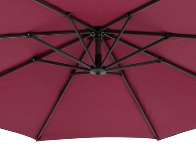 wine red cantilever patio umbrella with base Endure Collection detail image CorLiving#color_wine-red