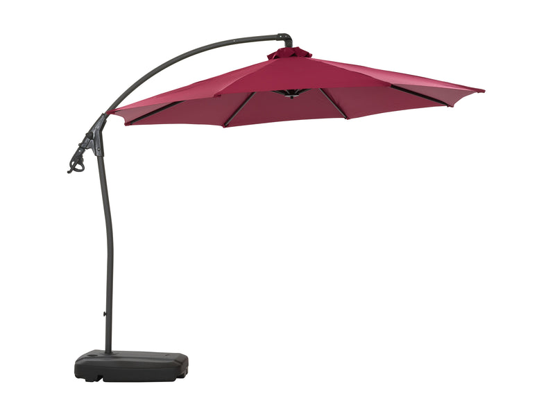 wine red cantilever patio umbrella with base Endure Collection product image CorLiving