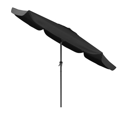 black 10ft patio umbrella, round tilting with base 200 Series product image CorLiving#color_black