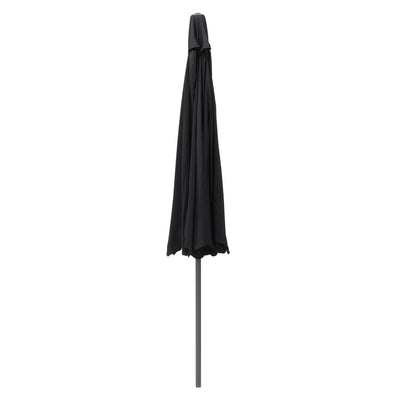 black 10ft patio umbrella, round tilting with base 200 Series product image CorLiving#color_black