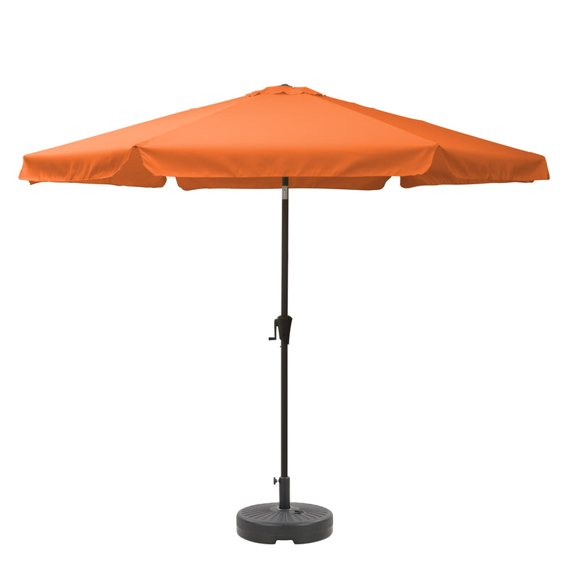 orange 10ft patio umbrella, round tilting with base 200 Series product image CorLiving