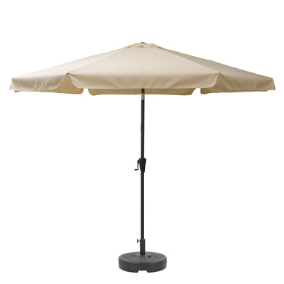 warm white 10ft patio umbrella, round tilting with base 200 Series product image CorLiving#color_warm-white