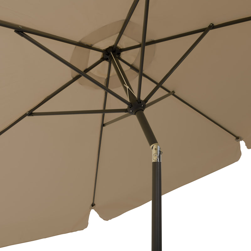 sandy brown 10ft patio umbrella, round tilting with base 200 Series detail image CorLiving