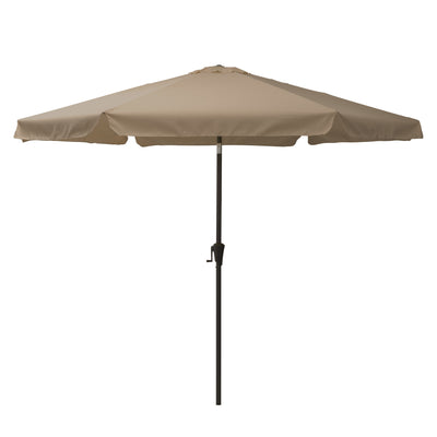 sandy brown 10ft patio umbrella, round tilting with base 200 Series product image CorLiving#color_sandy-brown