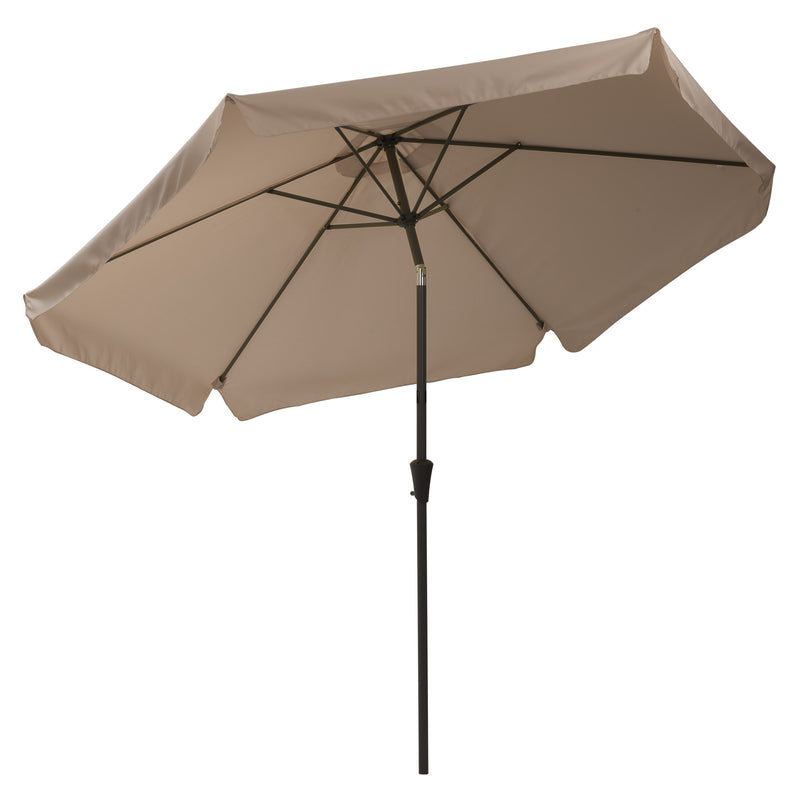 sandy brown 10ft patio umbrella, round tilting with base 200 Series product image CorLiving