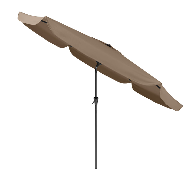 sandy brown 10ft patio umbrella, round tilting with base 200 Series product image CorLiving