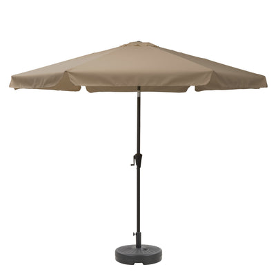 sandy brown 10ft patio umbrella, round tilting with base 200 Series product image CorLiving#color_sandy-brown