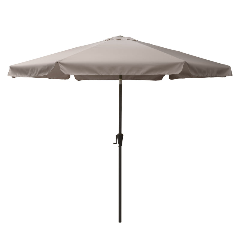 sand grey 10ft patio umbrella, round tilting with base 200 Series product image CorLiving
