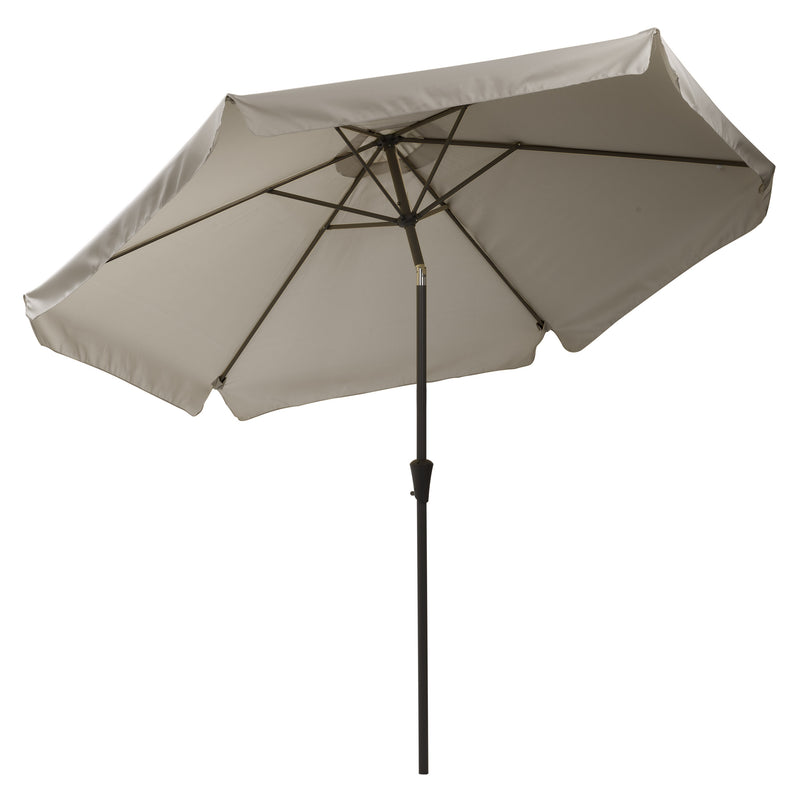sand grey 10ft patio umbrella, round tilting with base 200 Series product image CorLiving