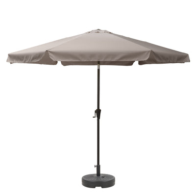 sand grey 10ft patio umbrella, round tilting with base 200 Series product image CorLiving#color_sand-grey