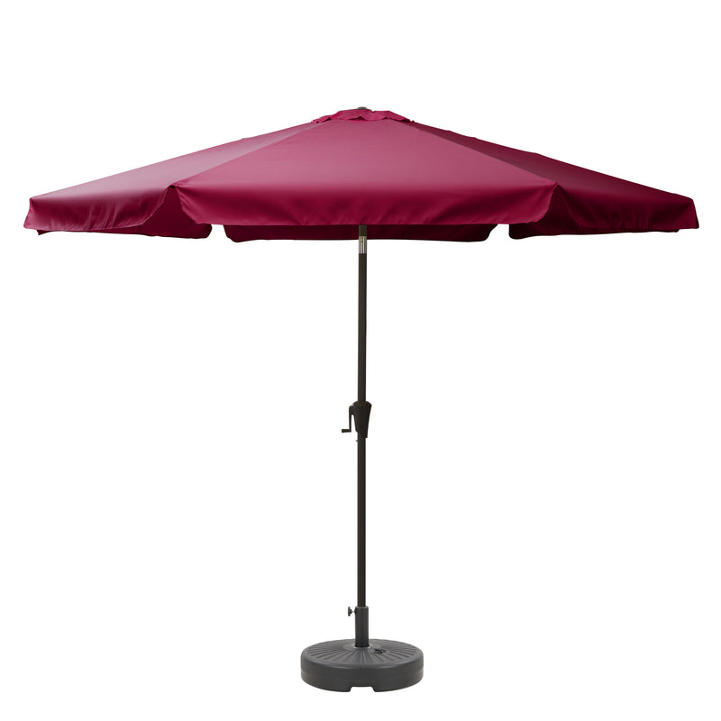 wine red 10ft patio umbrella, round tilting with base 200 Series product image CorLiving