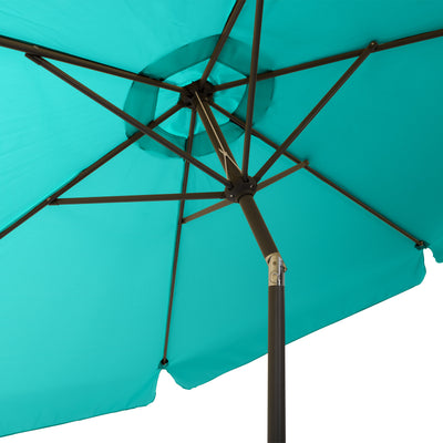 turquoise blue 10ft patio umbrella, round tilting with base 200 Series detail image CorLiving#color_turquoise-blue