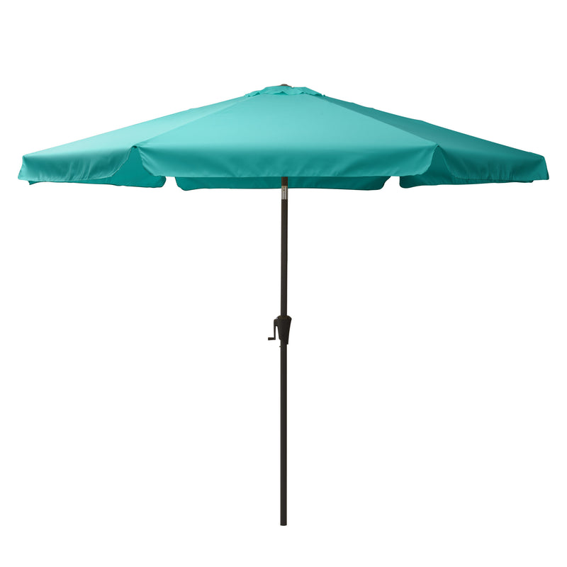 turquoise blue 10ft patio umbrella, round tilting with base 200 Series product image CorLiving