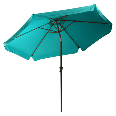 turquoise blue 10ft patio umbrella, round tilting with base 200 Series product image CorLiving#color_turquoise-blue