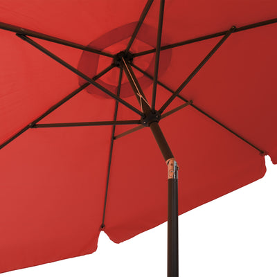 crimson red 10ft patio umbrella, round tilting with base 200 Series detail image CorLiving#color_crimson-red