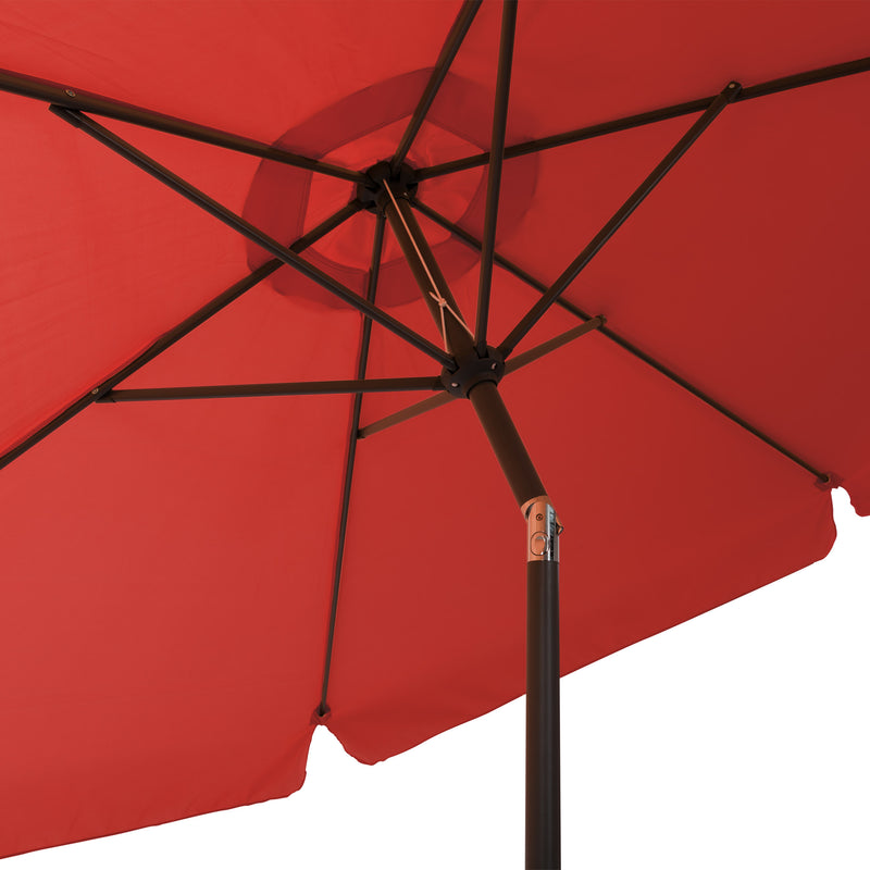 crimson red 10ft patio umbrella, round tilting with base 200 Series detail image CorLiving